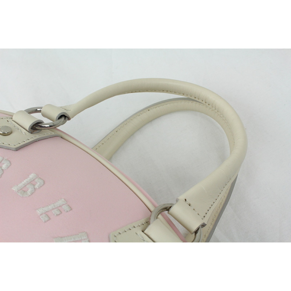 BURBERRY Boston Bag BLUE LABEL Handbag Pink White Leather - Picture 6 of 6